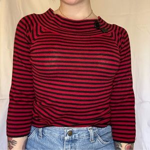 Super cute red and black stripe shirt